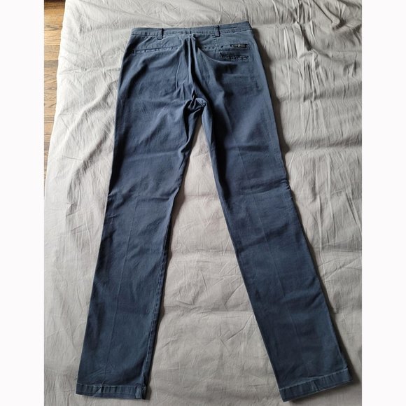 NWOT 7FAM Blue Cotton Twill Straight Leg Pants (Size 26) - Picture 4 of 10